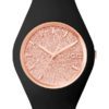 Ice-Watch Horloge Ice Glitter zwart-rosékleurig 41