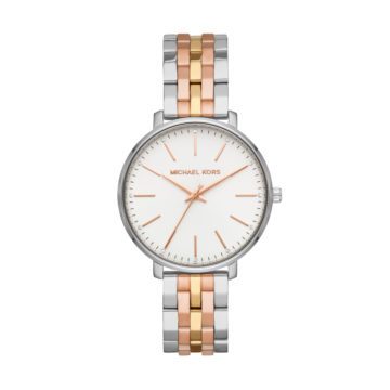 Michael Kors MK3901 Horloge Pyper staal zilver- en rosekleurig 38 mm