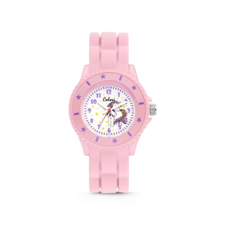 Colori Kidz 5 CLK111 Kinderhorloge met Unicorn - Siliconen Band - Ø 30 mm - Roze