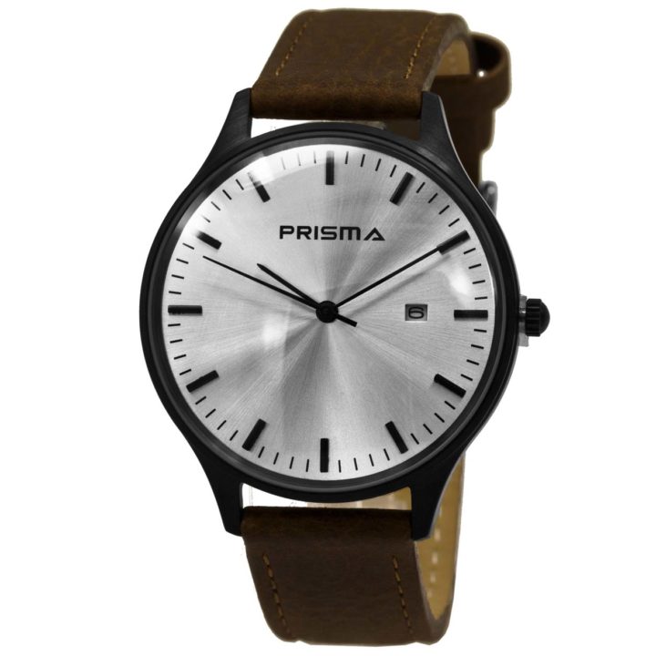 Prisma Herenhorloge P.1627.329F Lederen band Edelstaal