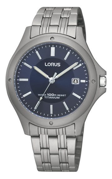 Lorus RXD73EX9 Herenhorloge titanium zilverkleurig-blauw 37 mm