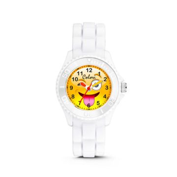 Colori kinderhorloge Happy Smile zwart 30 mm 5-CLK078