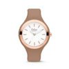 Colori Horloge Macaron staal/siliconen rosé-zandbruin 44 mm 5-COL507