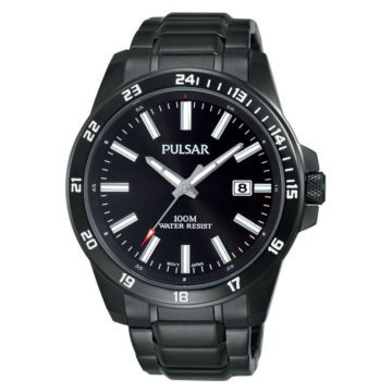 Pulsar PS9461X1 Herenhorloge Zwart, stoer en beschermde kroon