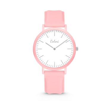 Colori Essentials 5 COL585 Horloge – Siliconen Band – Ø 40 mm – Licht Roze