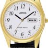 Lorus RXN56AX9 Herenhorloge Staal-Leder Goudkleurig