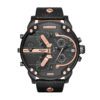 Diesel Horloge Chronograaf Mr. Daddy 2.0 staal/leder zwart 66 mm DZ7350