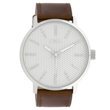 OOZOO C10035 Horloge Timepieces Collection staal zilverkleurig-bruin 48 mm