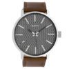 OOZOO C10039 Horloge Timepieces Collection staal zilverkleurig-bruin 48 mm