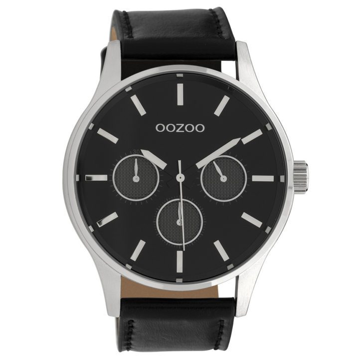 OOZOO C10049 Horloge Timepieces Collection staal zilverkleurig-zwart 48 mm