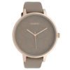 OOZOO C10104 Horloge Timepieces Collection staal/leder rosekleurig-taupe 48 mm