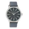 OOZOO C10107 Horloge Timepieces Collection staal/leder zilverkleurig-blauwgrijs 42 mm