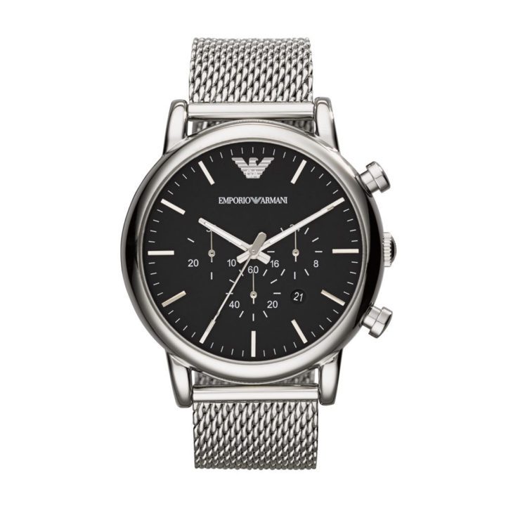 Emporio Armani AR1808 Horloge Luigi staal zilverkleurig