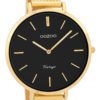 OOZOO Horloge Vintage Mesh goudkleurig-zwart 40 mm C9379