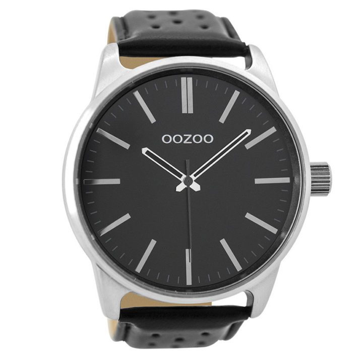 OOZOO C9424 Horloge Timepieces Collection staal zilverkleurig-zwart 48 mm