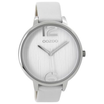 OOZOO C9530 Horloge Timepieces Collection zilverkleurig-wit 42 mm