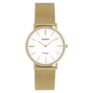 OOZOO C9911 Horloge staal/mesh goudkleurig 44 mm