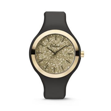 Colori Horloge Macaron siliconen zwart 44 mm 5-COL513