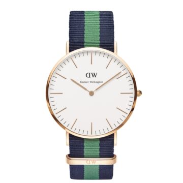 Daniel Wellington Horloge Classic Warwick rosé-blauw-groen 40 mm DW00100005
