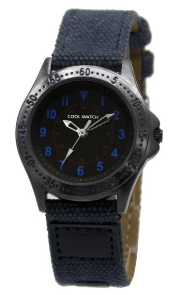 Coolwatch kinderhorloge'Bolk' staal-canvas blauw CW.256