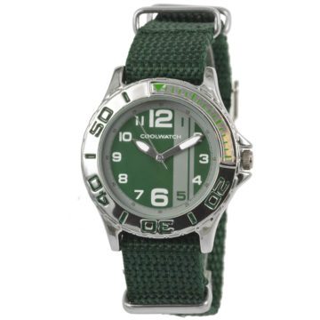 Coolwatch P.1588 Kinderhorloge staal-canvas Groen 36 mm