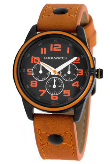 Coolwatch kinderhorloge 'Jack Oranje' staal-leder CW.250