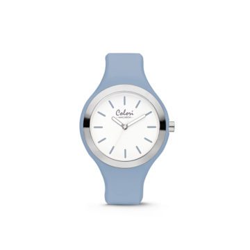 Colori Horloge Macaron staal/siliconen lichtblauw 30 mm 5-COL511