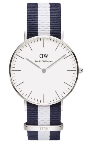 Daniel Wellington Horloge Classy Glasgow 36 mm silver-blauw-wit DW00100047