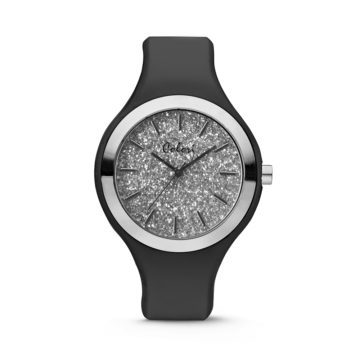Colori Horloge Macaron siliconen zwart 44 mm 5-COL514