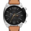 Diesel DZ4503 Horloge Overflow chronograaf staal/leder 49 mm