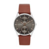 Skagen SKW6086 Horloge Holst staal/leder zilverkleurig-cognac