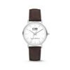 CO88 Horloge staal/leder 36 mm zilver/donkerbruin 8CW-10004
