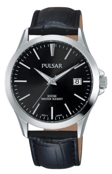 Pulsar PS9457X1 Herenhorloge Zwarte leren band 38 mm ø
