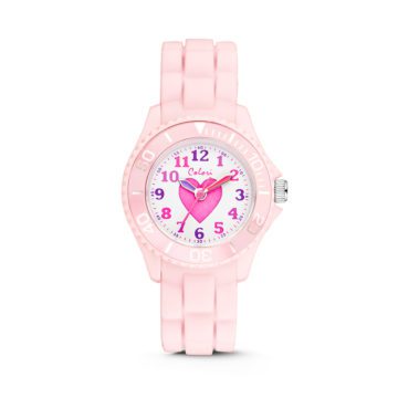 Colori kinderhorloge Hart roze 30 mm 5-CLK008