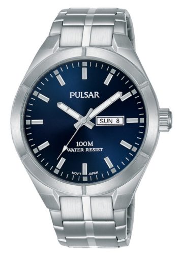 Pulsar PJ6099X1 Herenhorloge staal zilverkleurig-blauw 41 mm