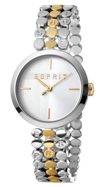 Esprit Horloge + Armband Bliss staal 30 mm goud-/zilverkleurig ES1L018M0065