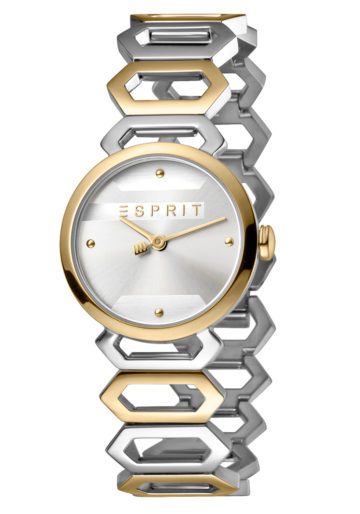 Esprit Horloge Arc staal 28 mm zilver- en goudkleurig ES1L021M0075