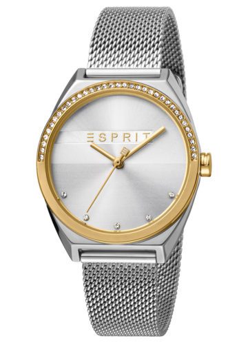 Esprit ES1L057M0075 Horloge Slice Glam 34 mm zilver- en goudkleurig