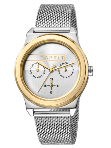 Esprit ES1L077M0075 Horloge Magnolia Mesh 34 mm zilver- en goudkleurig