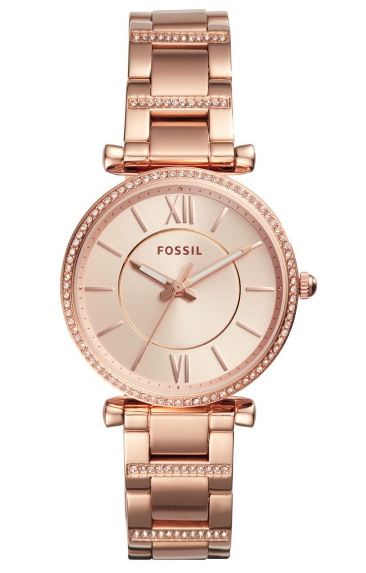 Fossil Horloge Carlie staal 35 mm rosékleurig ES4301