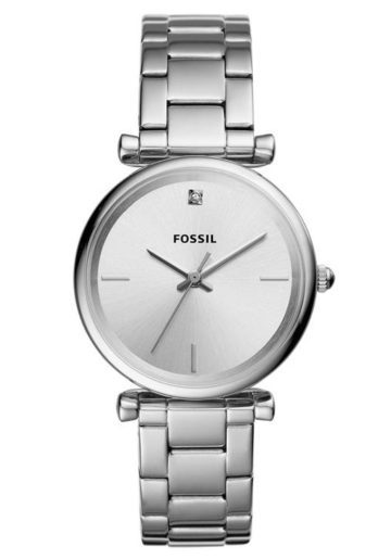 Fossil ES4440 Horloge Carlie staal zilverkleurig 36 mm