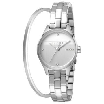 Esprit ES1L054M0055 Horloge + Armband Essential Glam Set 28 mm zilverkleurig