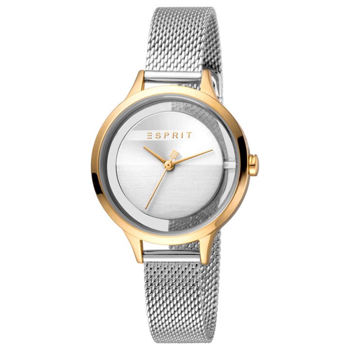 Esprit ES1L088M0055 Horloge Lucid Mesh 32 mm zilver en goudkleurig