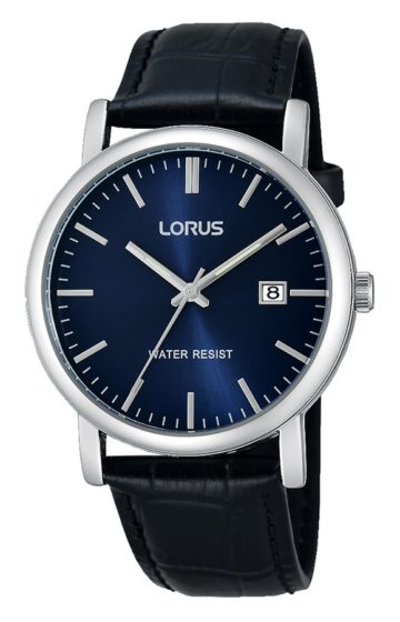 Lorus RG841CX9 Herenhorloge staal/leder zwart-blauw