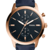 Fossil Herenhorloge Townsman Chronograaf rosékleurig-blauw 44 mm FS5436