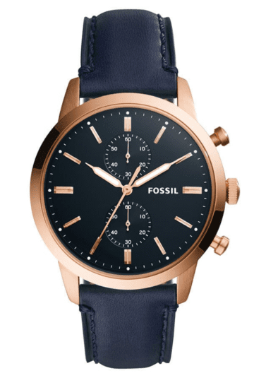 Fossil Herenhorloge Townsman Chronograaf rosékleurig-blauw 44 mm FS5436