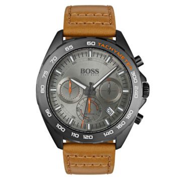 Hugo Boss HB1513664 Horloge Intensity chronograaf grijs-cognac 44 mm