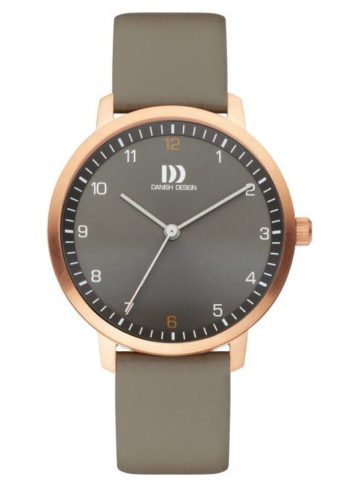 Danish Design horloge staal/leder rosékleurig/grijs IQ18Q1182