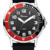 Garonne KQ13Q465 kinderhorloge 35 mm staal/rubber zwart-rood