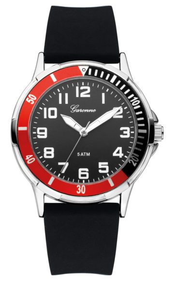 Garonne KQ13Q465 kinderhorloge 35 mm staal/rubber zwart-rood